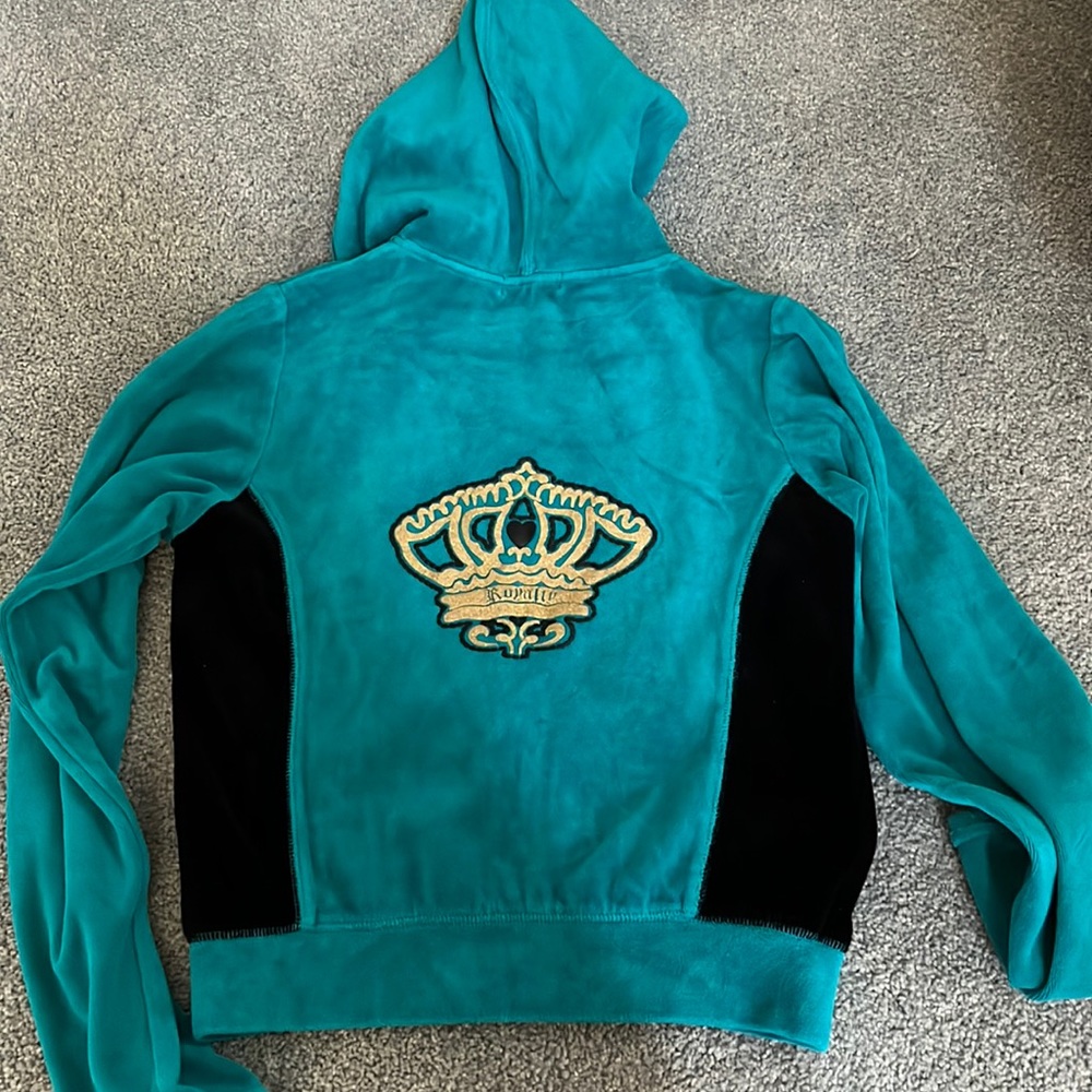 Kids Skechers Velour Track Suit, emerald green, Size L(12/14) - Picture 5 of 9